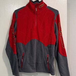 Red and Gray ski-doo Quarter-Zip Fleece Pullover